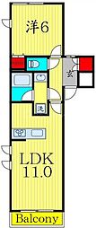 ホワイトキューブ南長崎 1LDKの間取図画像