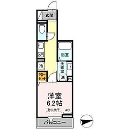 ラリュール上板橋 1Kの間取図画像