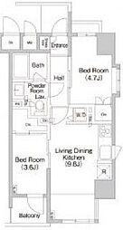 プライムアーバン池袋 2Kの間取図画像