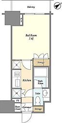 ラティエラ板橋 1Kの間取図画像