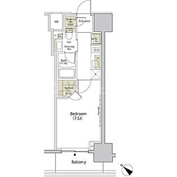 ザ・パークハビオ江古田 1Kの間取図画像