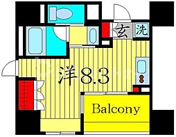 コンフォリア池袋DEUX ワンルームの間取図画像
