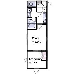 豊島区目白5丁目マンション 2Kの間取図画像