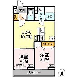 セレスティア小茂根 2LDKの間取図画像