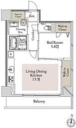 スカイテラス南大塚 1LDKの間取図画像