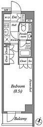 ルクレ西池袋 1Kの間取図画像