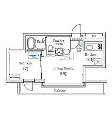 Fika池袋 1LDKの間取図画像