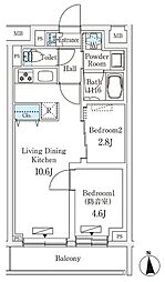 プラネソシエプラス桜台 2LDKの間取図画像