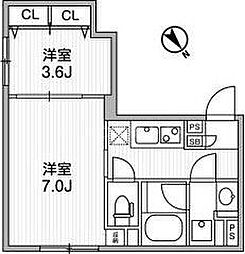 ラヴィエール滝野川 1LDKの間取図画像