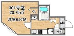 アグレット東武練馬 1Kの間取図画像