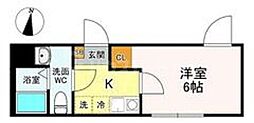 フロレスタ千川 1Kの間取図画像
