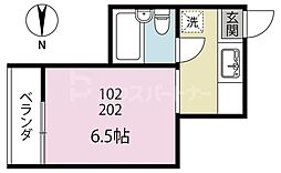 グレード志村 1Kの間取図画像