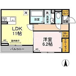 カーサリオ 1LDKの間取図画像