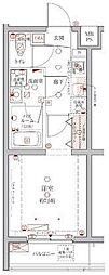クレヴィスタ常盤台 1Kの間取図画像