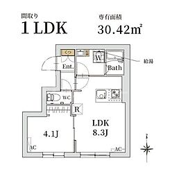 クリスタルコート大山金井町 1LDKの間取図画像