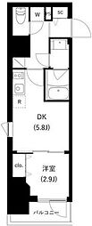 WHARF駒込 1DKの間取図画像