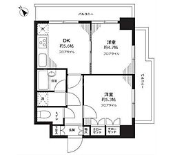 藤和シティコープ新大塚2 2DKの間取図画像