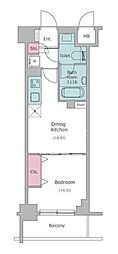 クレヴィアリグゼ西巣鴨 1DKの間取図画像