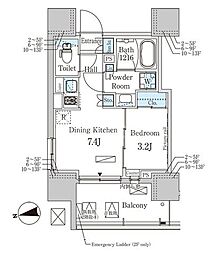 パークアクシス赤塚 1Kの間取図画像