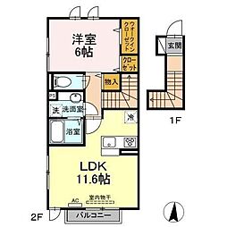 アンジュール氷川台 1LDKの間取図画像