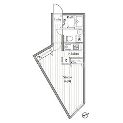 ZESTY春日町 ワンルームの間取図画像