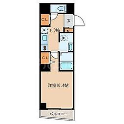 ボナール縁 1Kの間取図画像