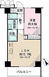 ニューハイム上板橋 1LDKの間取図画像
