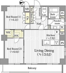 アウルフォレスト 2LDKの間取図画像