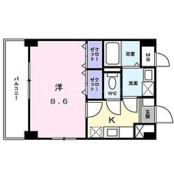 サンヒルズ 1Kの間取図画像