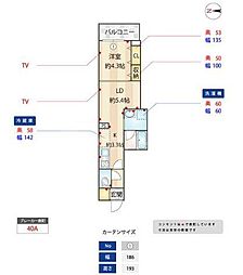 PRIMEGARDENWAKAGI 1LDKの間取図画像