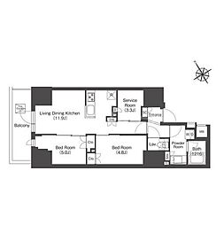 コンフォリア・リヴ板橋 12階2SLDKの間取り