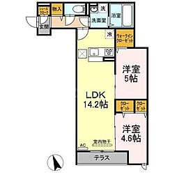 セジュール西台7 1階2LDKの間取り
