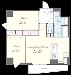 サントゥール駒込 4階2LDKの間取り