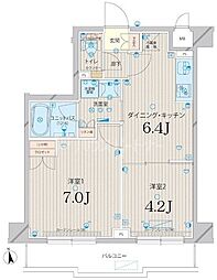 ルーブル上板橋 5階2DKの間取り