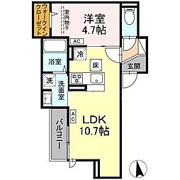 セレスティア豊島N 103 1階1LDKの間取り