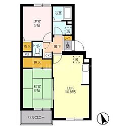 メゾンドベール 3階2LDKの間取り
