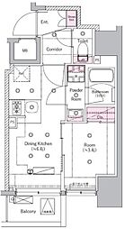 都営三田線 新板橋駅 徒歩2分の賃貸マンション 5階1DKの間取り