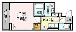 アンジュール神谷 3階1Kの間取り