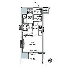 パークキューブ板橋本町 7階1Kの間取り