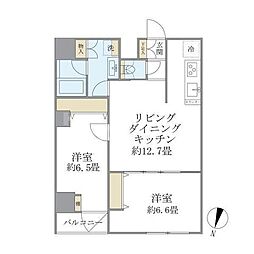 板橋区蓮沼町マンション 2LDKの間取図画像