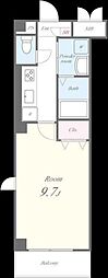 プリムベール北赤羽 3階1Kの間取り