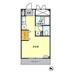 プリムローズ 2階ワンルームの間取り