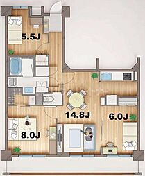 ステラメゾン田端 1階3LDKの間取り