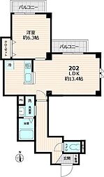 仮称）グレース 2階1LDKの間取り