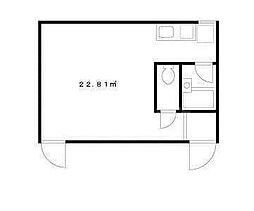 プラットハセガワ 3階ワンルームの間取り