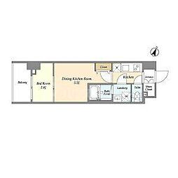 KDXレジデンス本蓮沼 13階1DKの間取り