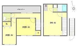 サザンロード西ヶ原 2階2DKの間取り