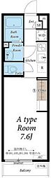 リブリ・Cielo azul 2階1Kの間取り
