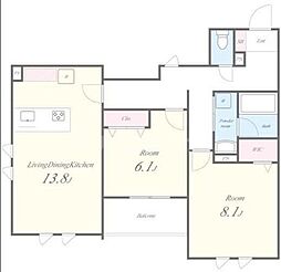 Stadt Nerima-kasugacho 4階2LDKの間取り