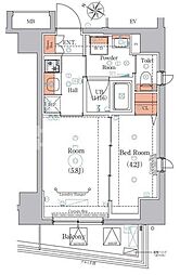 エストゥルース板橋本町 10階1DKの間取り